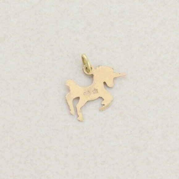 14k Yellow Gold Unicorn Pendant - Picture 3 of 5
